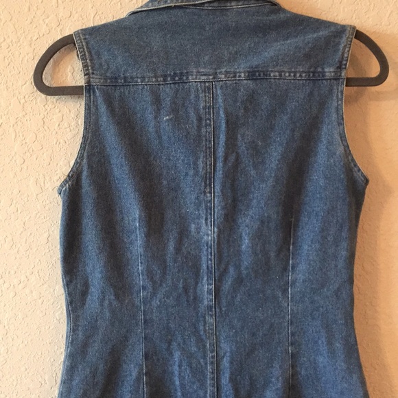 90s Vintage Highway Denim Jean Button Down Romper - Picture 13 of 16